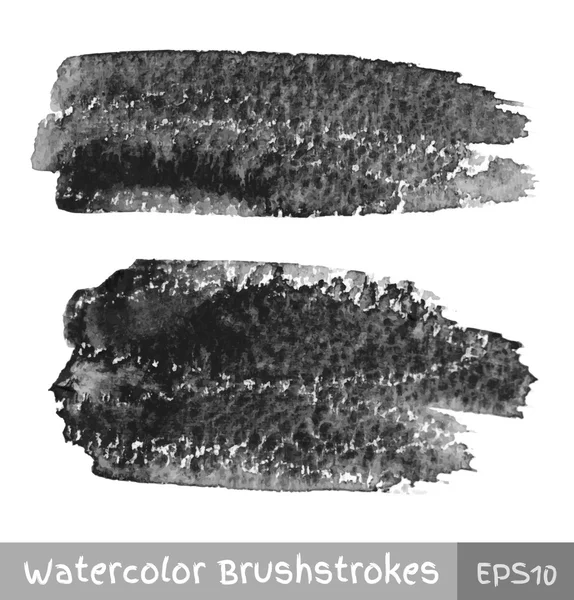 Pinceladas de escova de aquarela cinza —  Vetores de Stock