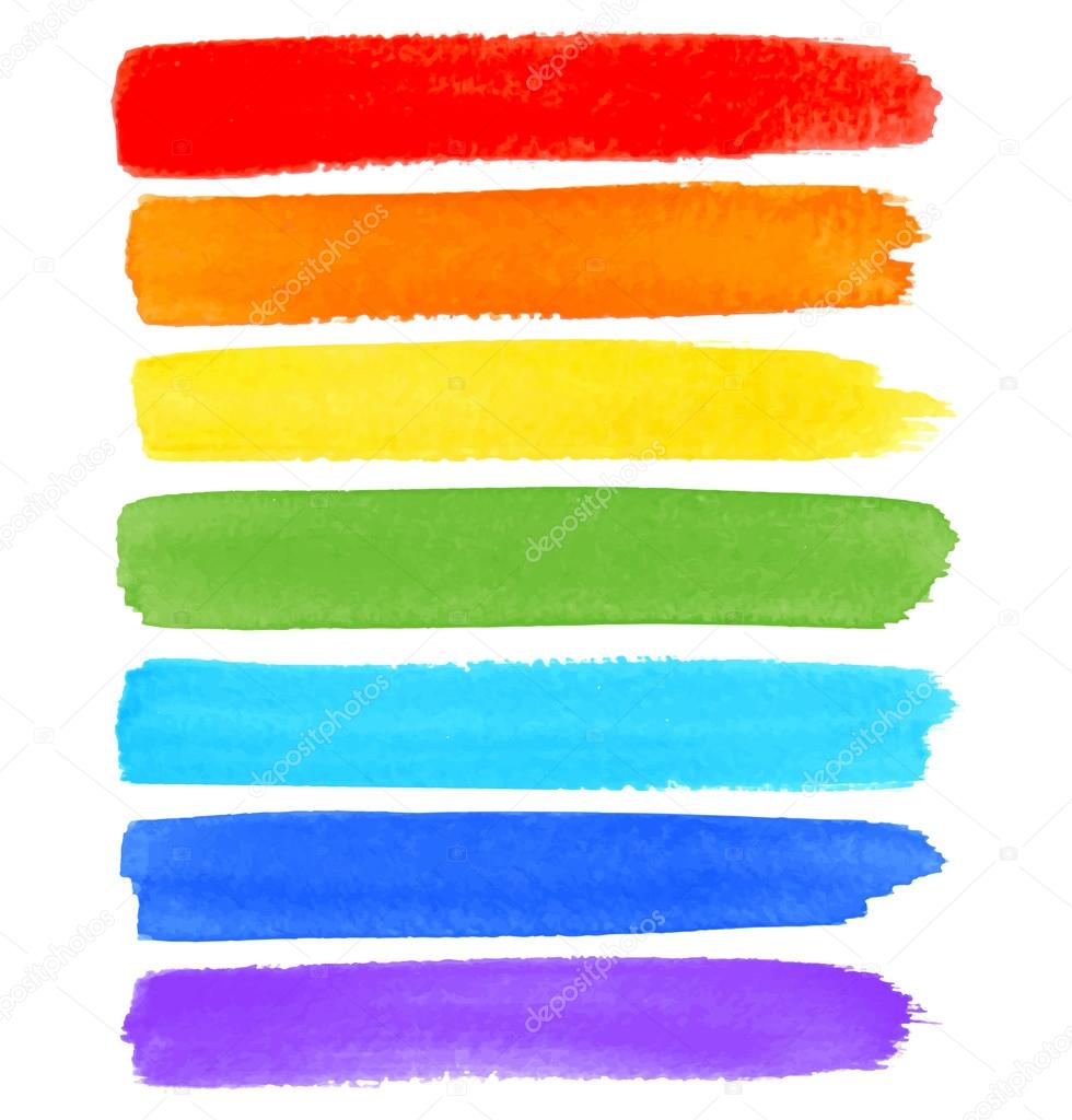 Rainbow Watercolor Brush Smears