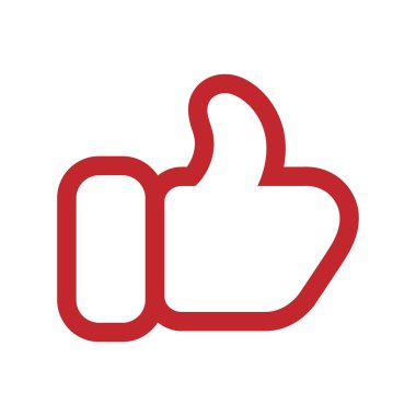 Kırmızı mitten başparmak yukarı simgesi