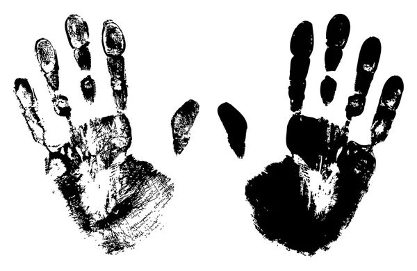 Two Black Art Hand Prints — Stock Vector