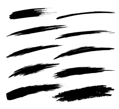 Set of Hand Drawn Grunge Brush Smears clipart