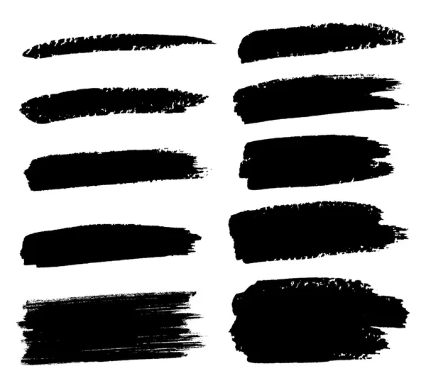 Set van hand getrokken grunge brush uitstrijkjes — Stockvector