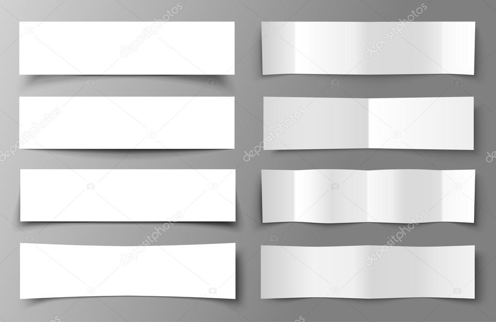 Set of 8 Paper Banners with shadows