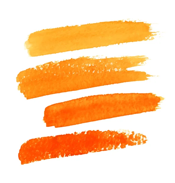 Sada tahů oranžové akvarel štětce Stock Ilustrace