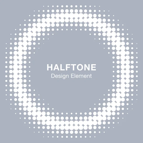 White Abstract Halftone Design Element on grey background — Stock Vector