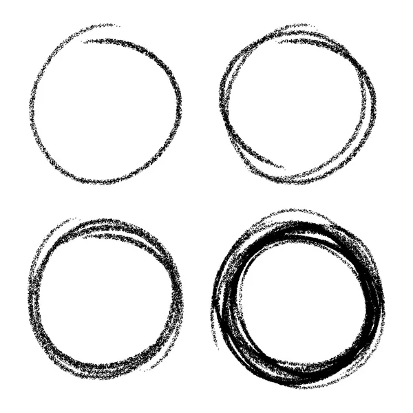 Set of Hand Drawn Scribble Circles — Stock Vector