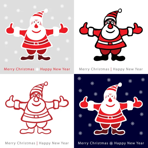 Set of Colorful Santa Claus cards for your design — Stock Vector