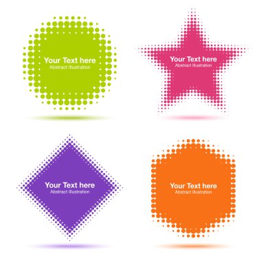 modern düz noktalı resim tasarım öğeleri kümesi