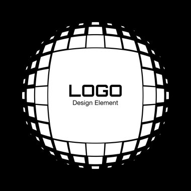 soyut beyaz noktalı logo tasarım öğesi