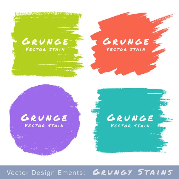 Set of Hand Drawn Flat Grunge Stains on White Background. — Stock Vector