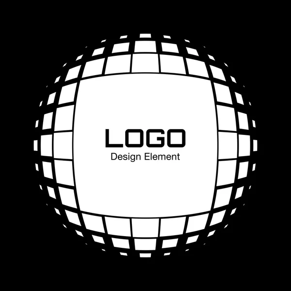 Elemento de diseño de logotipo de medio tono blanco abstracto — Vector de stock