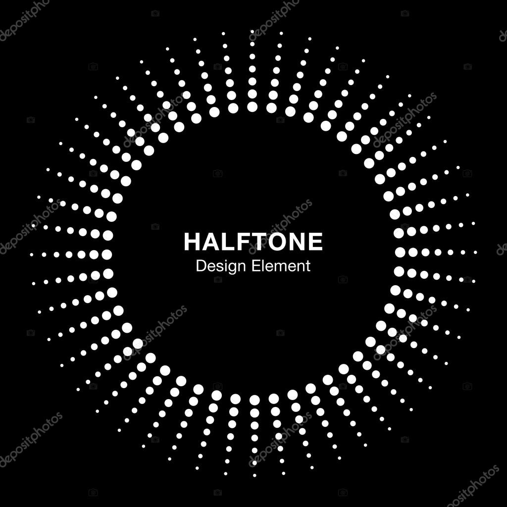 White Abstract Halftone Design Element, vector logo illustration