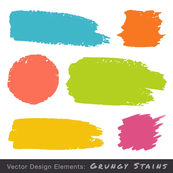 Set of Hand Drawn Flat Grunge Stains on White Background. — Stock Vector