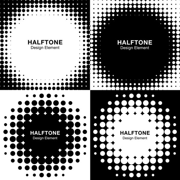 Set of Abstract Halftone Backgrounds