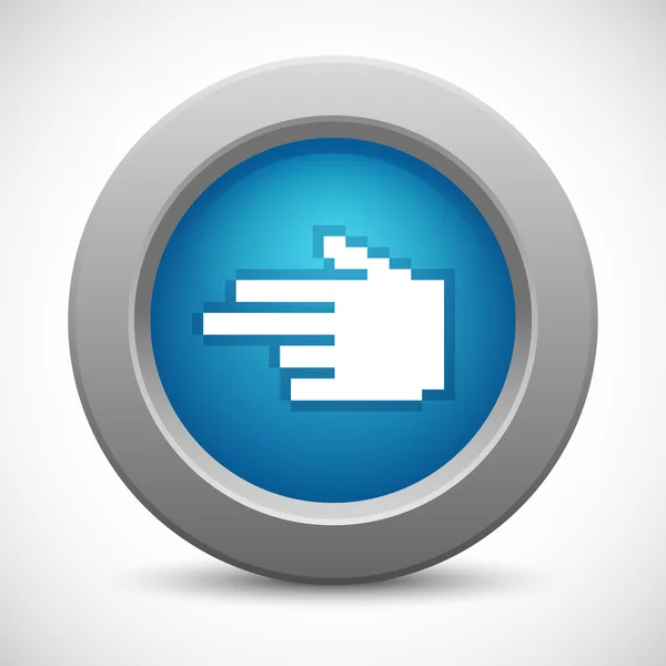 Botón de puntero de mano Pixel — Vector de stock