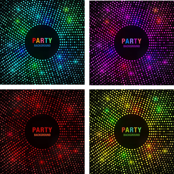 Set of Abstract Circular Colorful Bright Glow Backgrounds. — Stock Vector