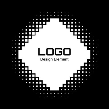 soyut beyaz noktalı logo tasarım öğesi