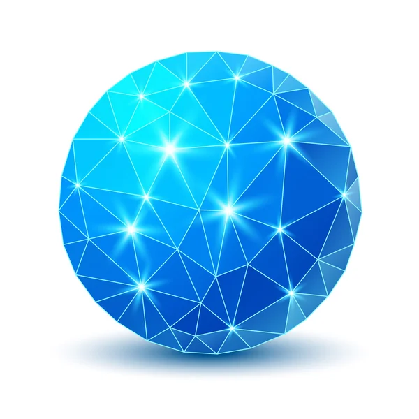 Bola geométrica da tecnologia azul . — Vetor de Stock