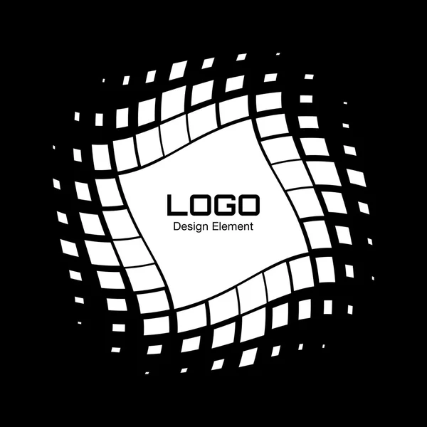 Elemento de diseño de logotipo de medio tono blanco abstracto — Archivo Imágenes Vectoriales