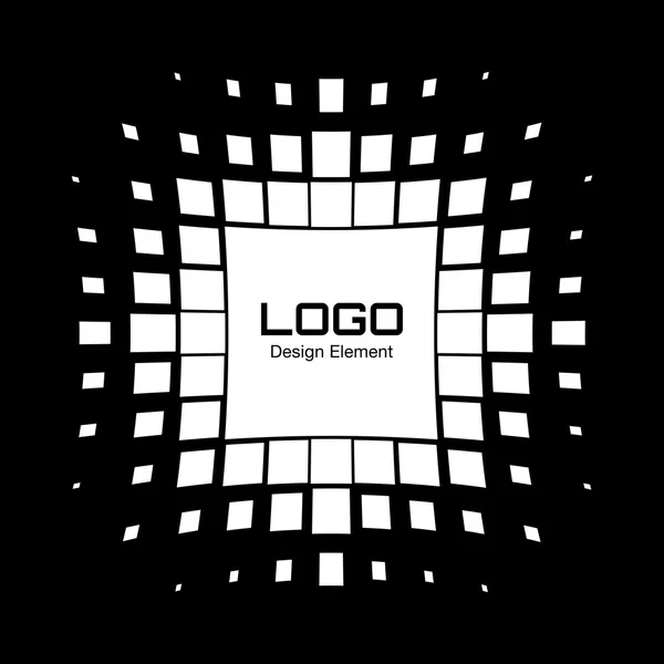 Elemento de diseño de logotipo de medio tono blanco abstracto — Archivo Imágenes Vectoriales