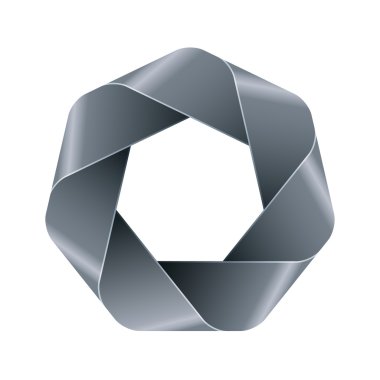 Soyut gri çokgen simgesi.