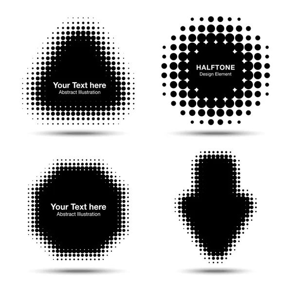 Conjunto de elementos abstractos de diseño de medio tono — Vector de stock