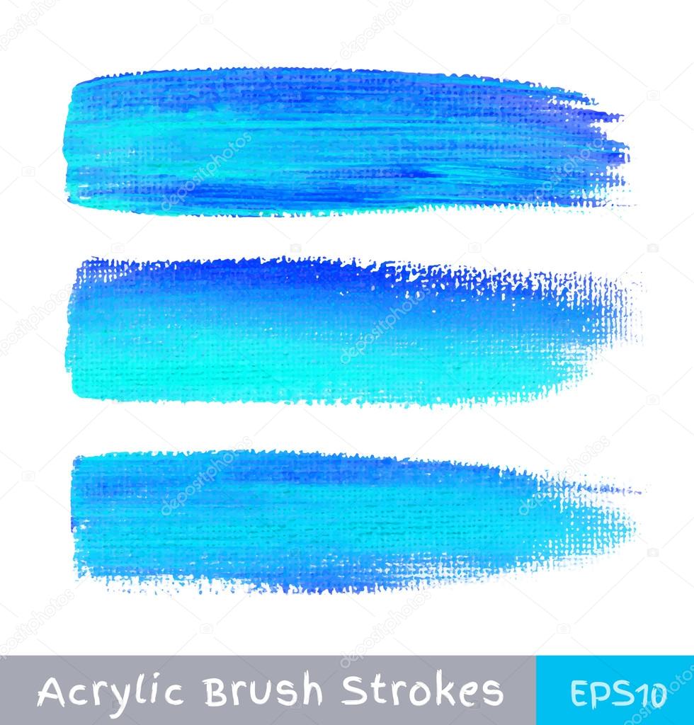 Colorful watercolor brush strokes on canvas