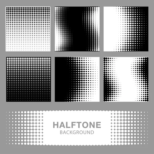 Set of Abstract Halftone Backgrounds. — Stock Vector