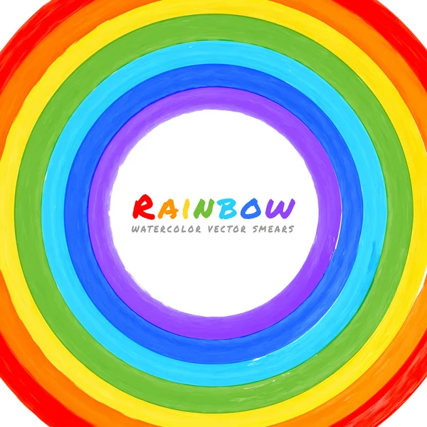 Rainbow akvarell cirkel — Stock vektor