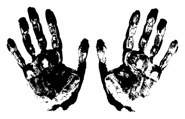 Two Black Art Hand Prints — Stock Vector