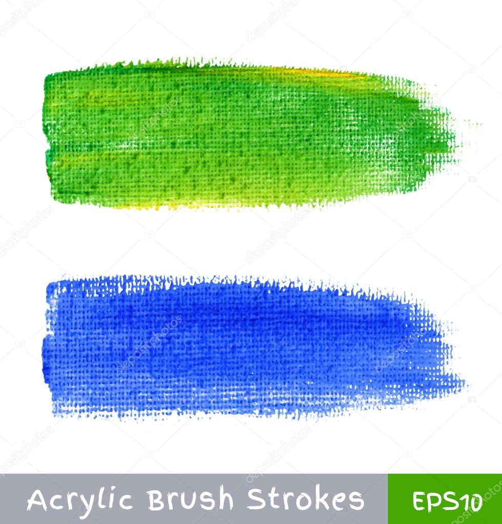 Colorful watercolor brush strokes on canvas