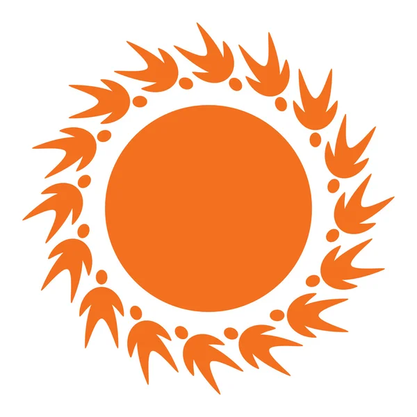Ícone do sol de pessoas pictograma — Vetor de Stock
