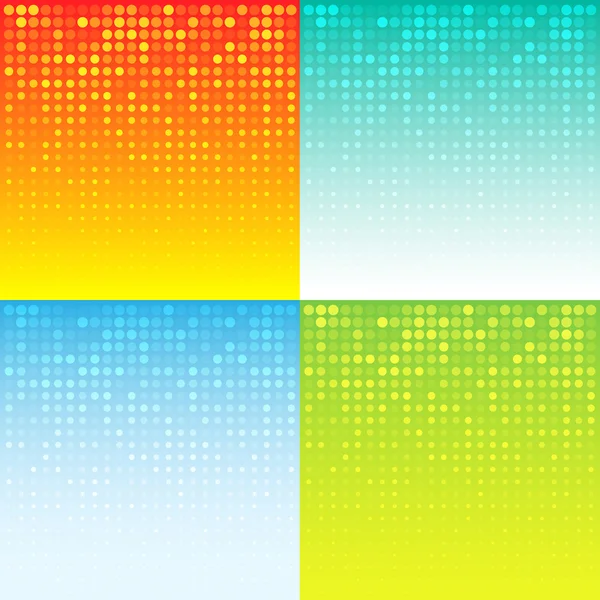 Set of Colorful Abstract Halftone Background — Stock Vector