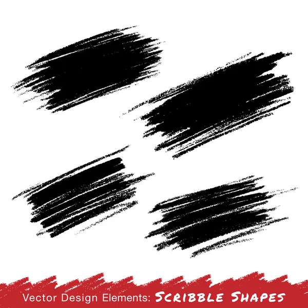 Manchas coloridas Scribble mão desenhada em lápis —  Vetores de Stock