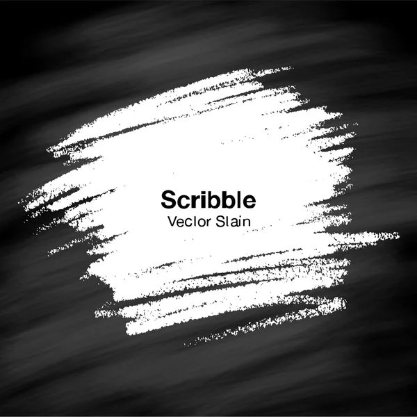 Scribble Tache dessinée à la main à la craie sur fond de tableau — Image vectorielle