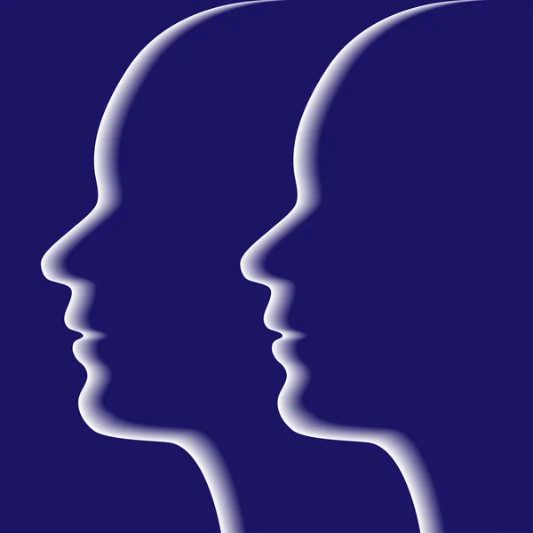 Profils sur fond bleu — Image vectorielle