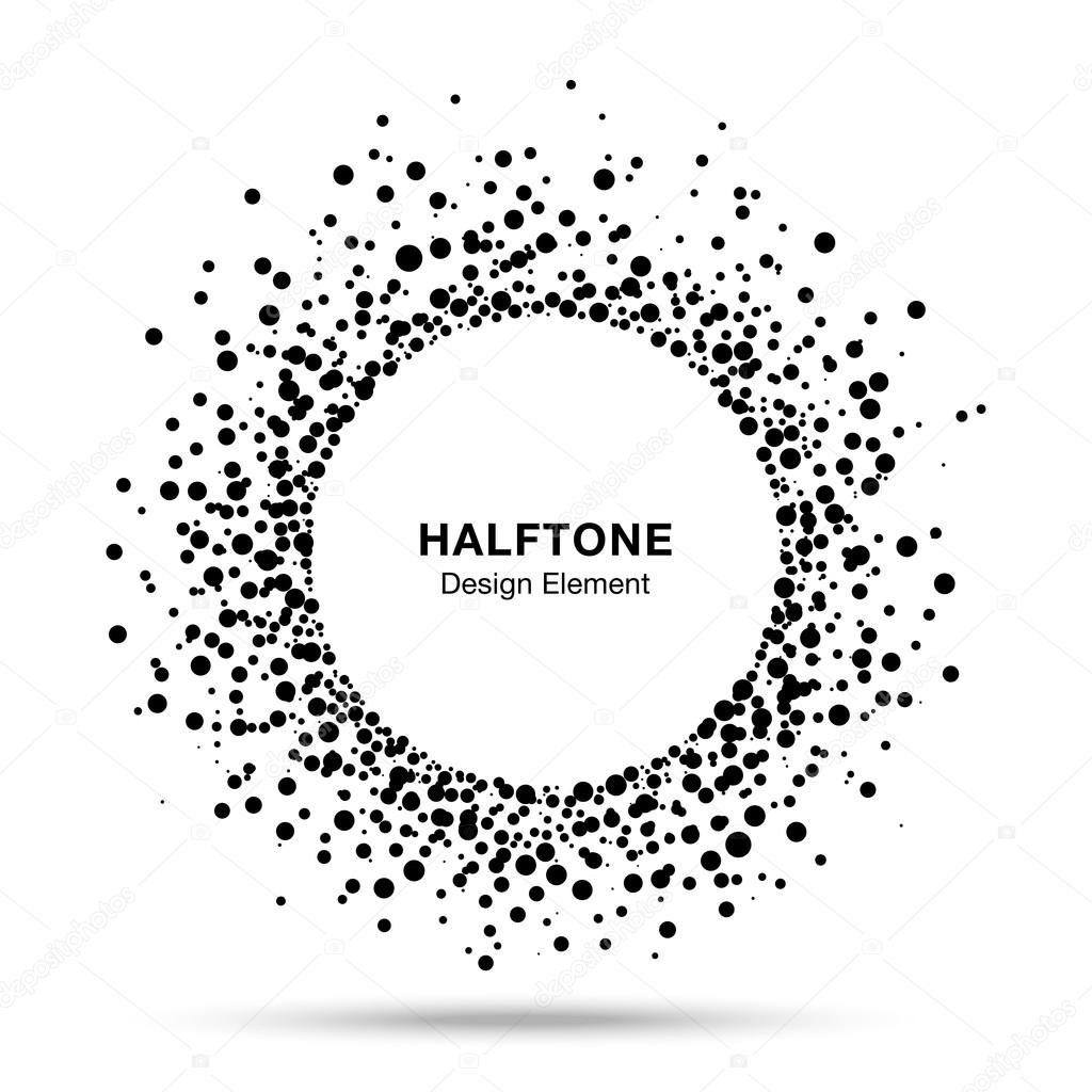 Black Abstract Halftone Logo Design Element