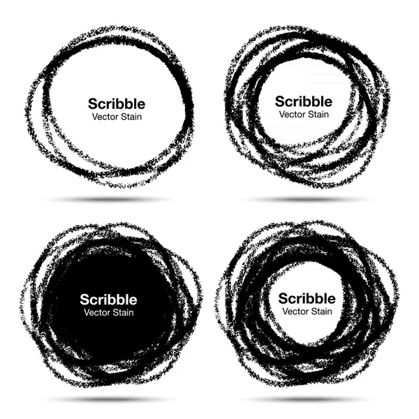 Set di disegnato a mano a matita Scribble Circles — Vettoriale Stock