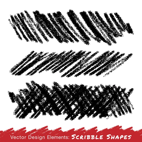 Scribble Smears Hand Drawn in Pencil — Stock Vector