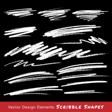 White Scribble Smears Hand Drawn in Pencil clipart