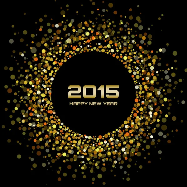 Oro brillante Año Nuevo 2015 Fondo — Vector de stock