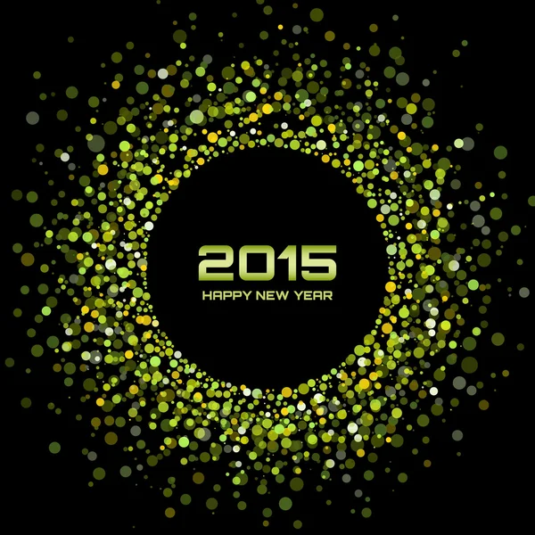 Fondo verde brillante año nuevo 2015 — Vector de stock