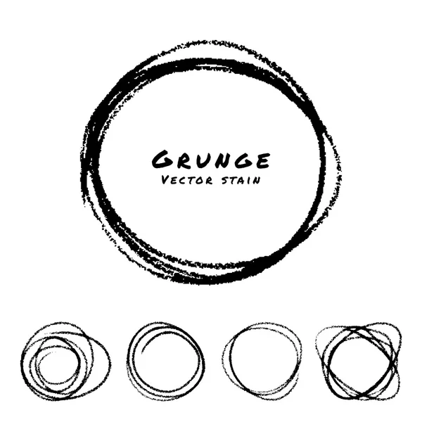 Conjunto de círculos rabiscos desenhados à mão — Vetor de Stock