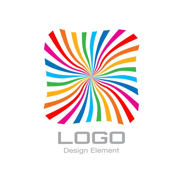 Logo a spirale arcobaleno luminoso colorato . — Vettoriale Stock