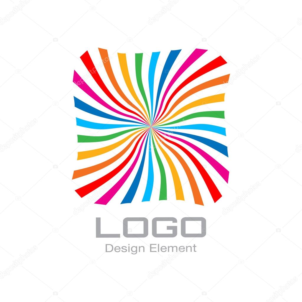 Colorful Bright Rainbow Spiral Logo.