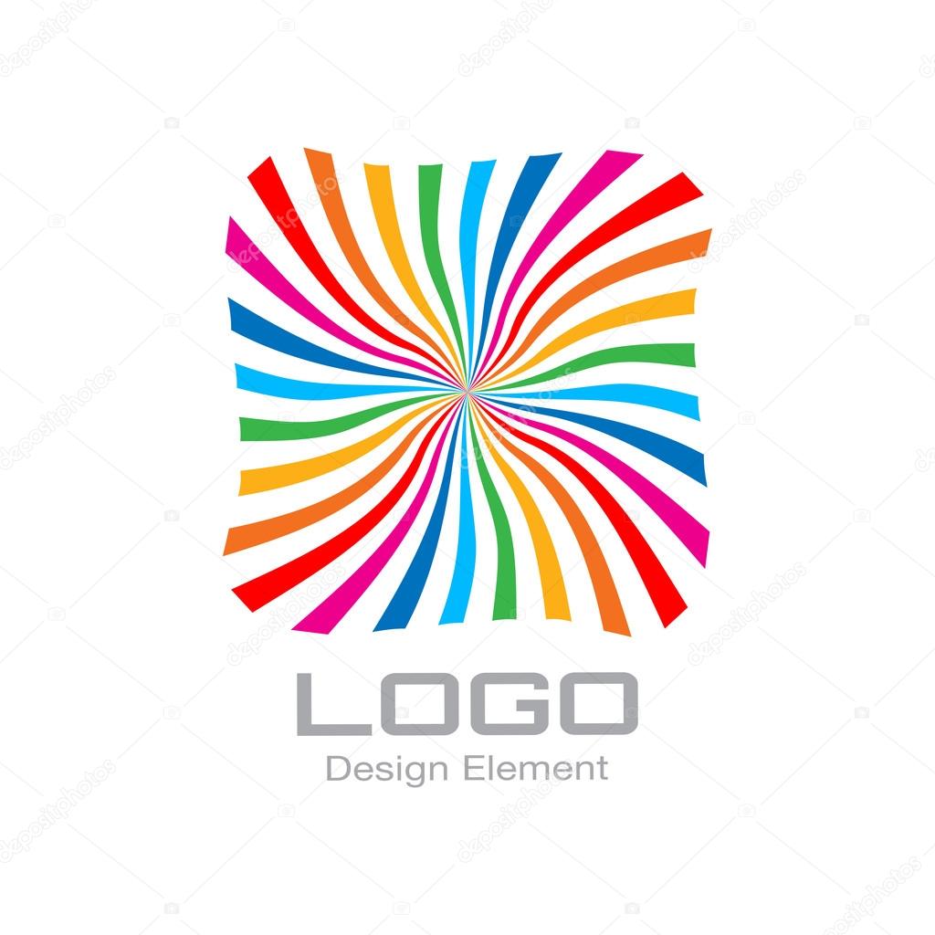 Colorful Bright Rainbow Spiral Logo. Vector Illustration