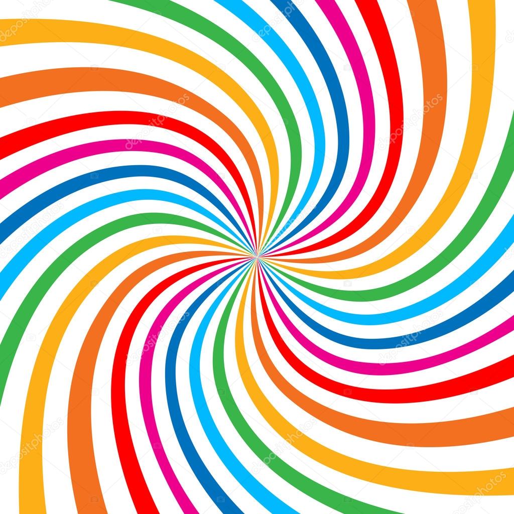 Colorful Bright Rainbow Spiral Background.