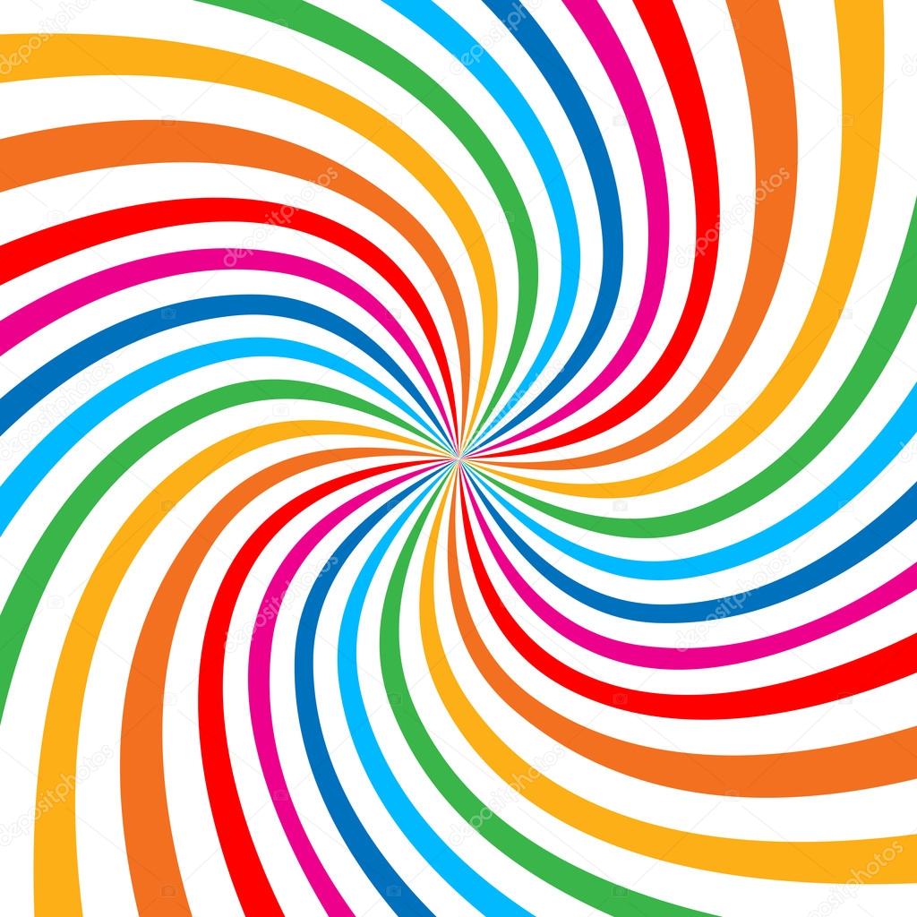 Colorful Bright Rainbow Spiral Background. Vector logo design element