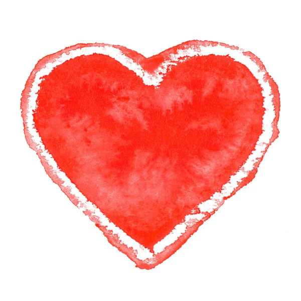 Acquerello cuore rosso — Vettoriale Stock