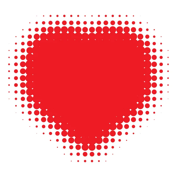 Červené srdce polotón logo — Stockový vektor